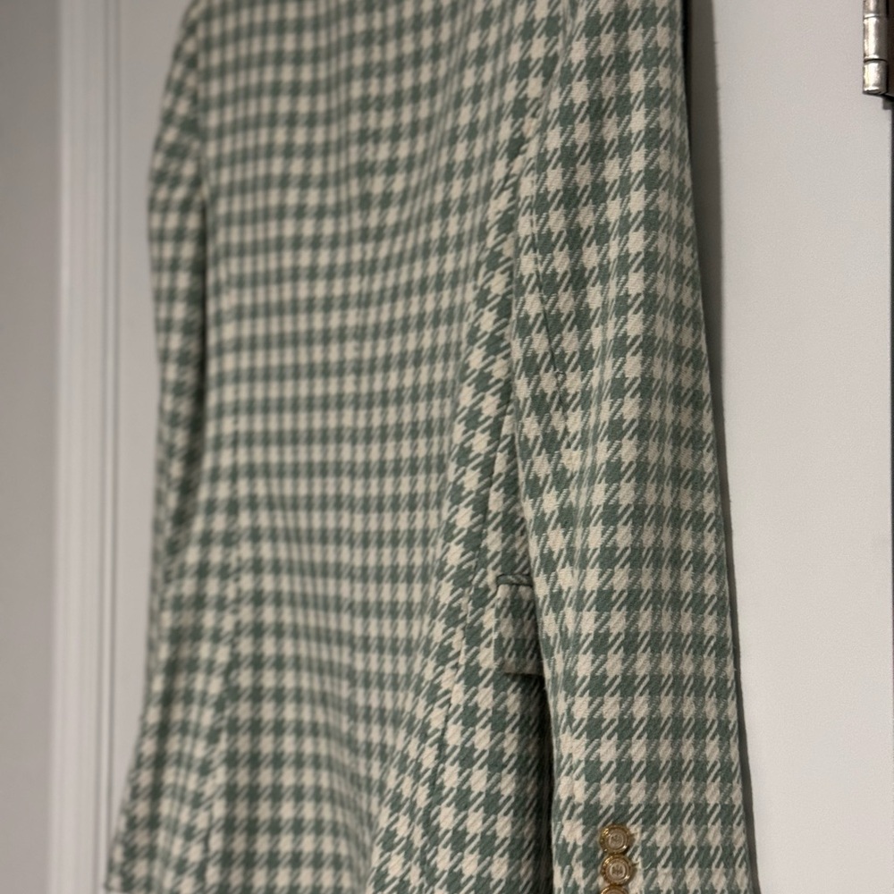 Zara Mint and Cream Houndstooth Blazer - Picture 6 of 8